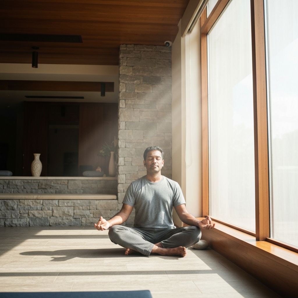 Медитативна сцена мушкарца у миру и складу